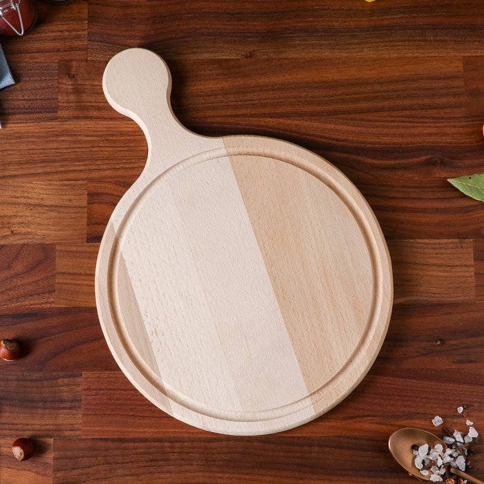 Доска для пиццы с ручкой, 25х35 см, h=14 мм, массив бука
Доска для пиццы с ручкой, 25х35 см, h=14 мм, массив бука