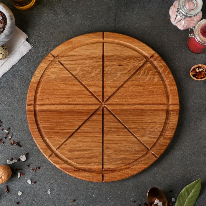 Доска разделочная, для подачи пиццы, d=30 см, массив дуба
Доска разделочная, для подачи пиццы, d=30 см, массив дуба