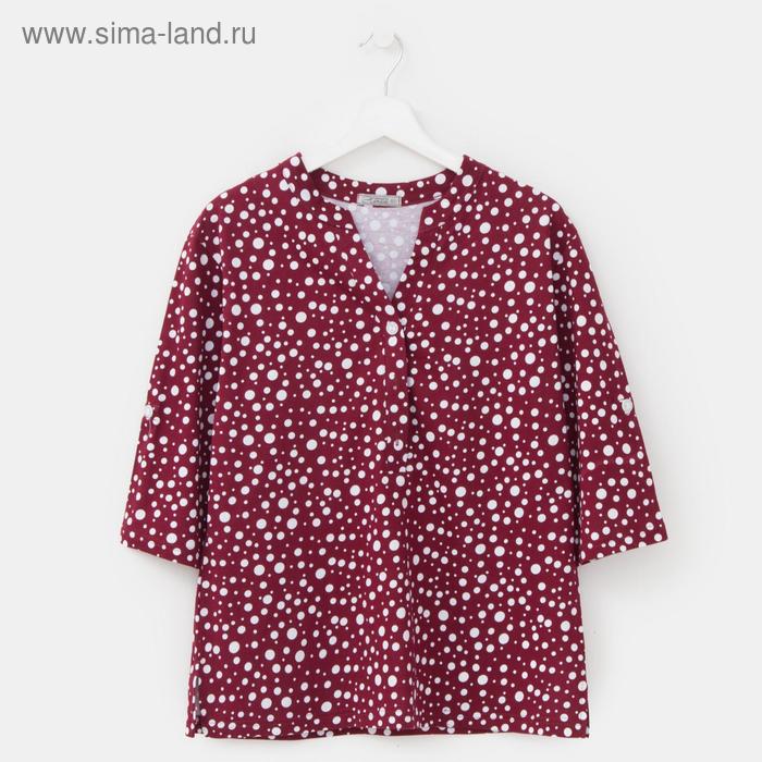 фото Блуза (рубашка) женская, цвет бордовый, размер 60 натали