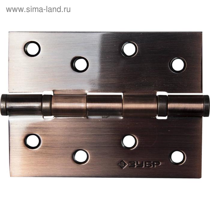 фото Петля универсальная "зубр эксперт", 2 подшипника, цвет медь, с крепежом, 100 х 75 х 2.5 мм, 2 шт.