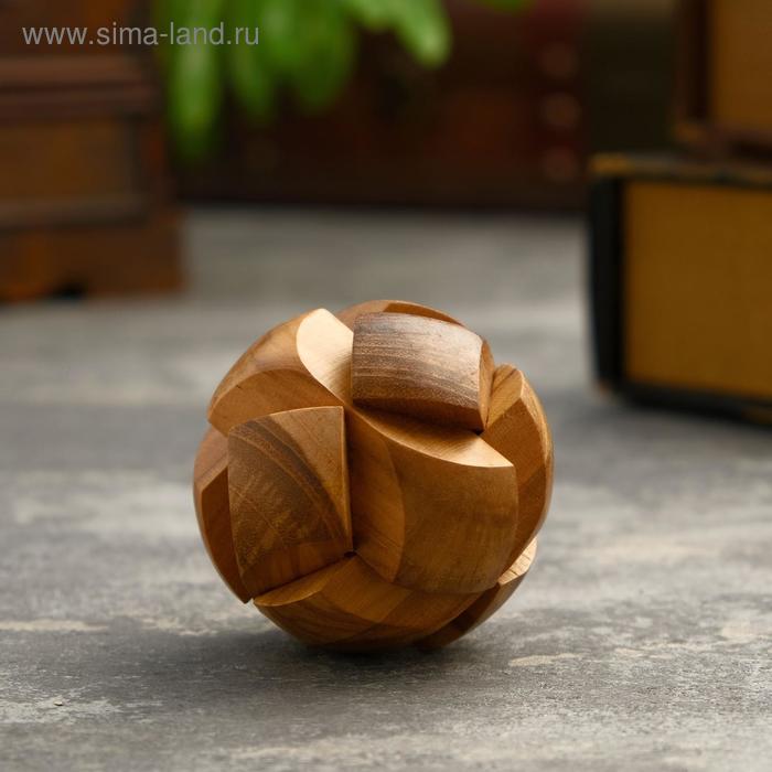 фото Головоломка из дерева "шарик" 6 частей 7х7х7 см