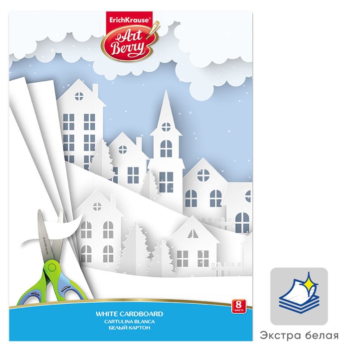 Картон белый А4, 8 листов, ErichKrause, мелованный, 200 г/м2
Картон белый А4, 8 листов, ErichKrause, мелованный, 200 г/м2
