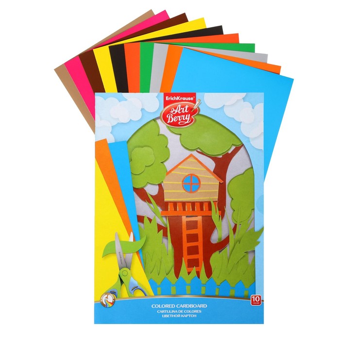 Картон цветной А4, 10 листов, 10 цветов ArtBerry, односторонний, мелованный, плотность 200 г/м2
Картон цветной А4, 10 листов, 10 цветов ArtBerry, односторонний, мелованный, плотность 200 г/м2
