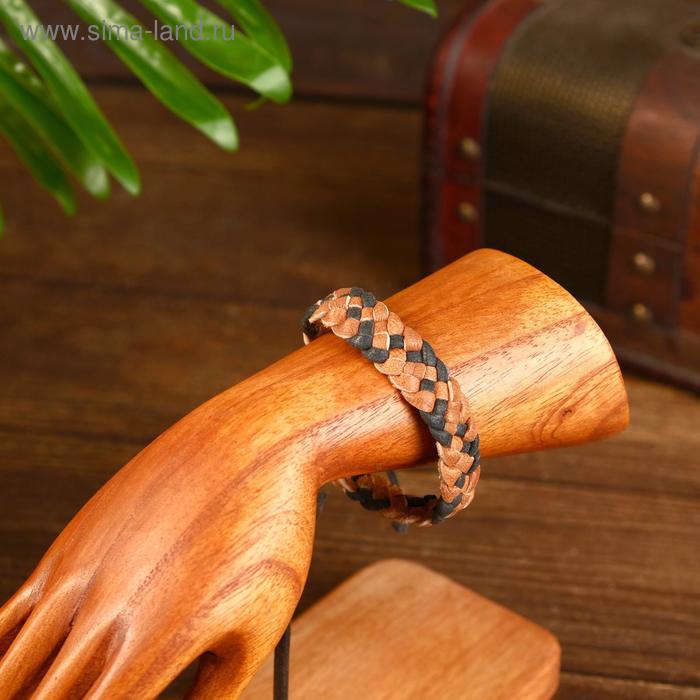 фото Браслет "бали" искусственная кожа, чёрно-коричневый 14 см