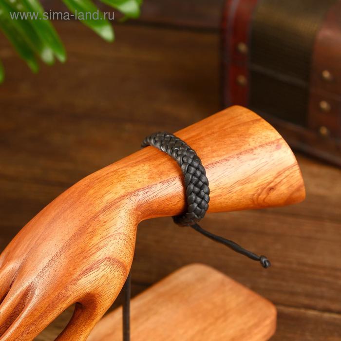 фото Браслет "ява" искусственная кожа, чёрный 14 см