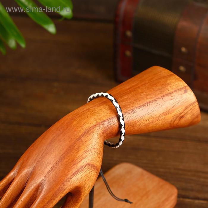 фото Браслет "тангеранг" искусственная кожа, чёрно-белый 14 см