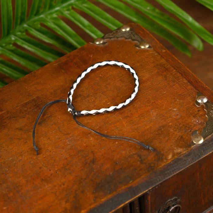 фото Браслет "тангеранг" искусственная кожа, чёрно-белый 14 см