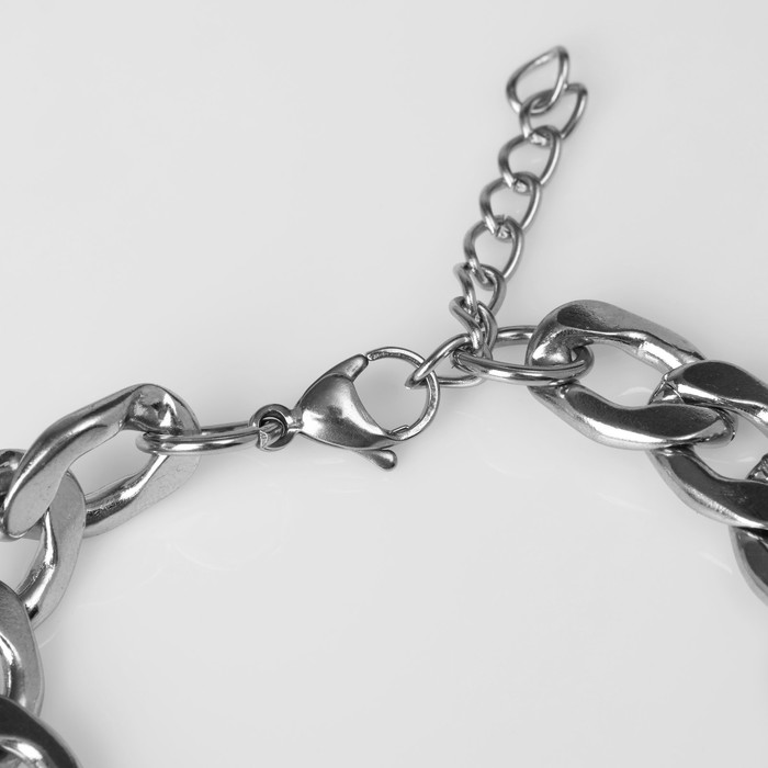 фото Браслет мужской "цепь" лёгкая, цвет серебро, 18 см queen fair