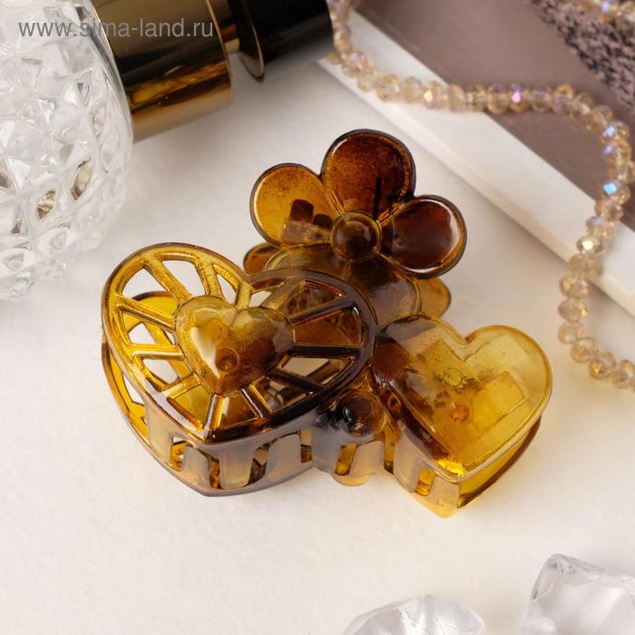 Краб для волос "Глянец" цветочек в сердечках, 6 см ,цвет МИКС
Краб для волос "Глянец" цветочек в сердечках, 6 см ,цвет МИКС