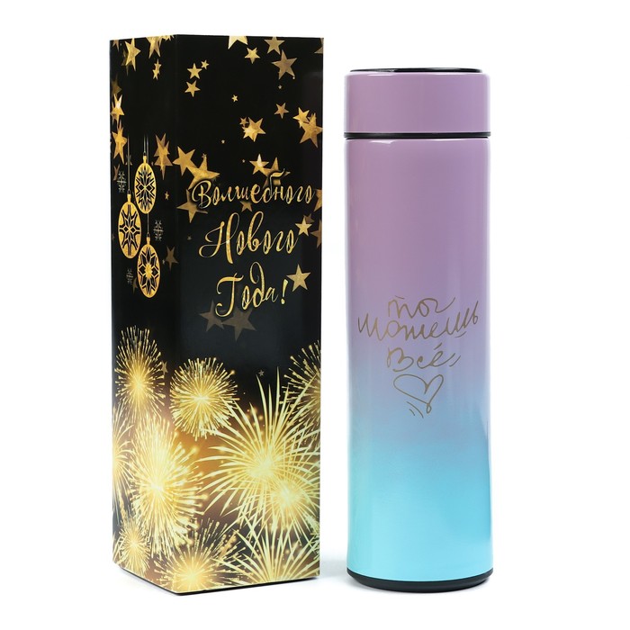 фото Термос "мастер к" 450 мл, сохраняет тепло 8 ч, с термометром, ситом, сиреневый