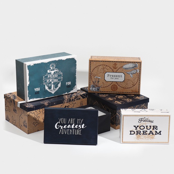 Набор подарочных коробок 6 в 1 «Морской», 20 х 12.5 х 7.5 ‒ 32.5 х 20 х 12.5 см
Набор подарочных коробок 6 в 1 «Морской», 20 х 12.5 х 7.5 ‒ 32.5 х 20 х 12.5 см