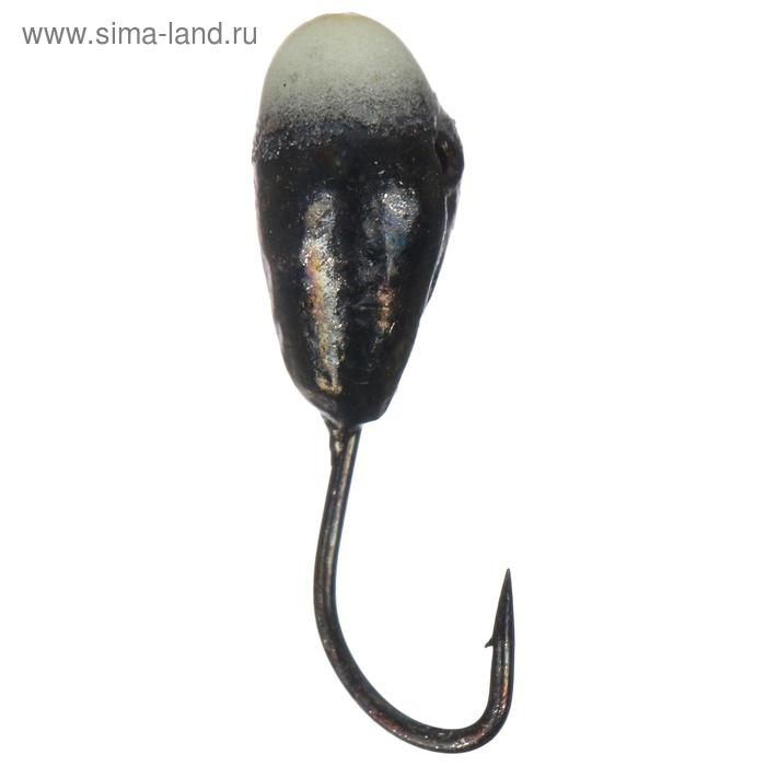 Мормышка «Капля» с отверстием, BN, с фосфорной пяткой, d=4, 5 шт.