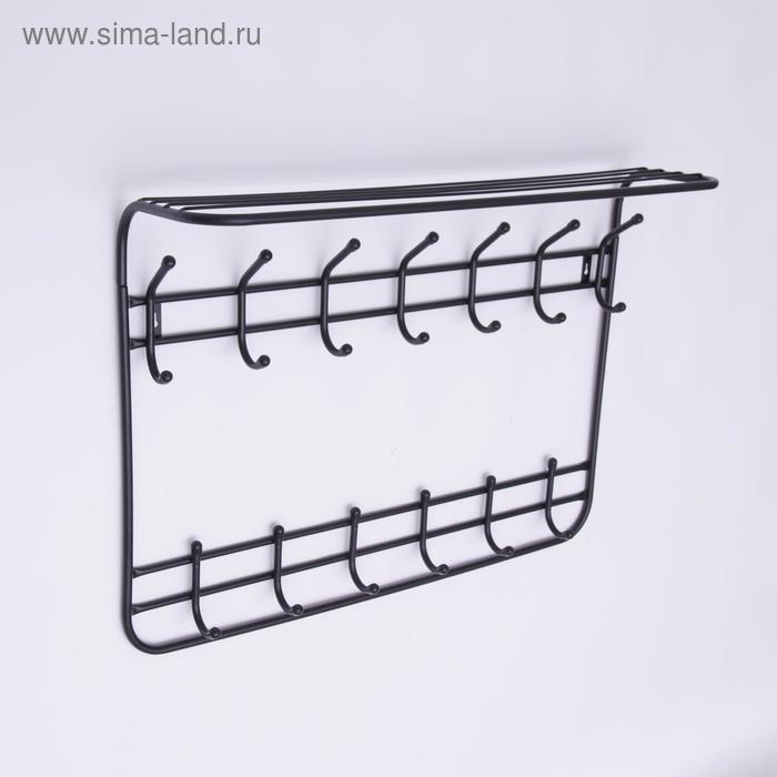 Вешалка настенная с полкой «Комфорт», 13 крючков, 80×10×55 см, цвет чёрный
Вешалка настенная с полкой «Комфорт», 13 крючков, 80×10×55 см, цвет чёрный