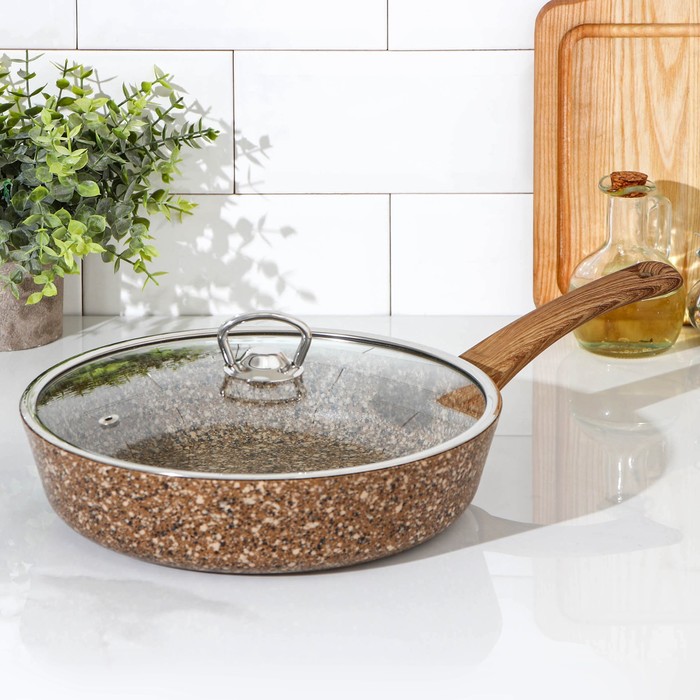 Сковорода ТИТАН ГРАНИТ (КАМЕНЬ), d=26 см, пластиковая ручка, стеклянная крышка, индукция, антипригарное покрытие
Сковорода ТИТАН ГРАНИТ (КАМЕНЬ), d=26 см, пластиковая ручка, стеклянная крышка, индукция, антипригарное покрытие