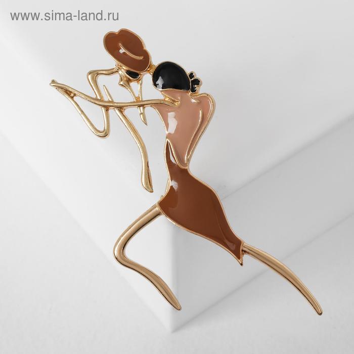 Брошь "Пара" танго, цвет коричневый в золоте
Брошь "Пара" танго, цвет коричневый в золоте