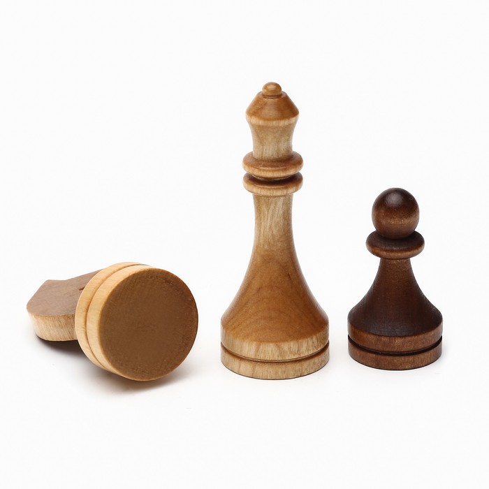 фото Шахматы деревянные гроссмейстерские, турнирные 43 х 43 см, король h-10.6 см, пешка h-5.6 см
