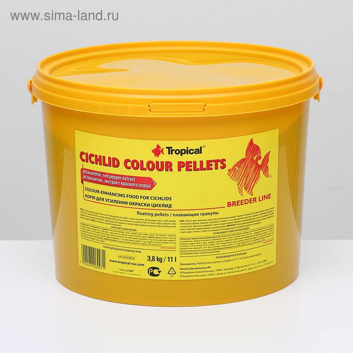 Корм Tropical Cichlid Colour Pellets для усиления окраски, плавающие гранулы, 11 л, 3,8 кг
Корм Tropical Cichlid Colour Pellets для усиления окраски, плавающие гранулы, 11 л, 3,8 кг