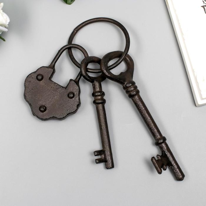 фото Сувенир металл "замок и два ключа" 23х7,5 см
