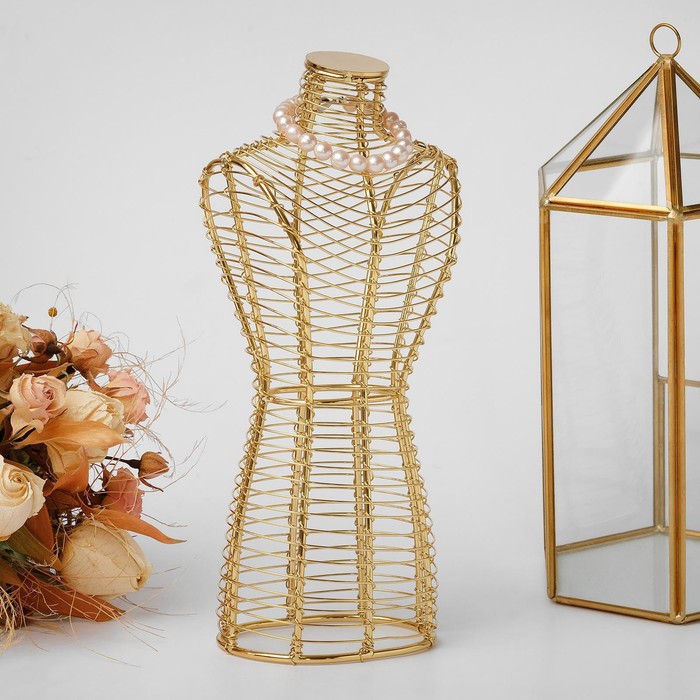 Бюст для украшений металлический 11*7*26 см, h=26 см, цвет золото
Бюст для украшений металлический 11*7*26 см, h=26 см, цвет золото