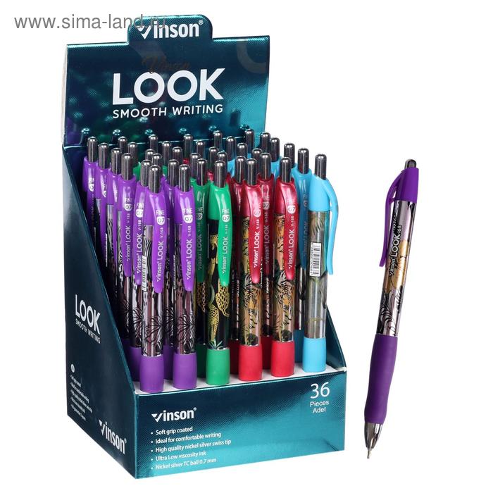 Ручка шариковая, автоматическая Vinson 0.7 мм, стержень масляный синий, с резиновым держателем, корпус МИКС 
Ручка шариковая, автоматическая Vinson 0.7 мм, стержень масляный синий, с резиновым держателем, корпус МИКС