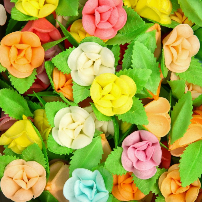 фото Вафельные фиалки на двулистнике, микс, 100 шт. топ декор