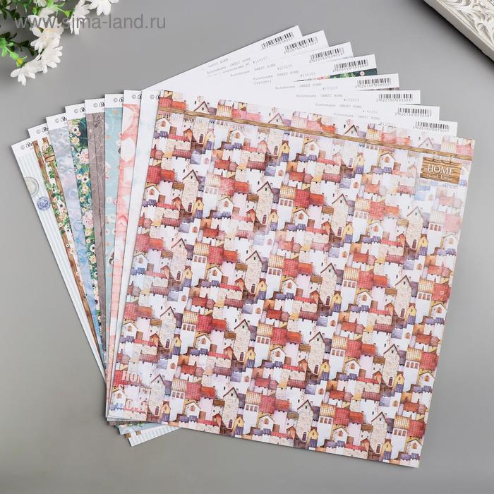 фото Набор бумаги для скрапбукинга "sweet home" (8 листов) 30.5х30.5 см, 190 гр/м2 bee shabby