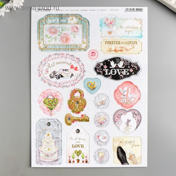 фото Набор чипборда "just married" 21х29,7 см bee shabby