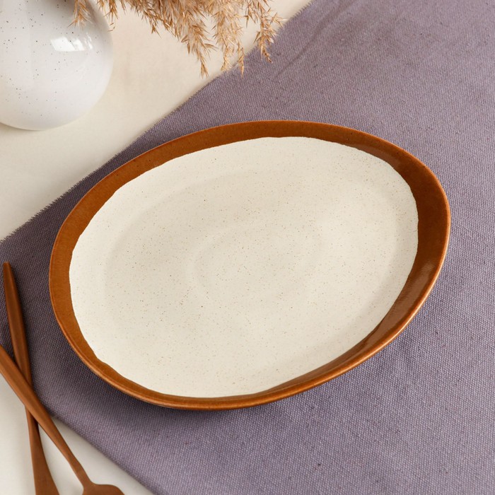 Тарелка подстановочная "Овальная", мокко лайт, 22*26 см
Тарелка подстановочная "Овальная", мокко лайт, 22*26 см