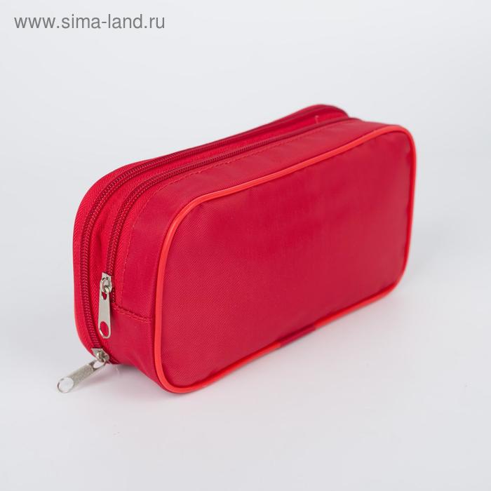 Косметичка, 2 отдела на молниях, цвет красный
Косметичка, 2 отдела на молниях, цвет красный