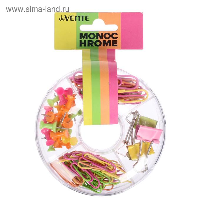 Набор канцелярских принадлежностей 89 предметов: (скрепки 50 мм - 15 шт; скрепки 28 мм - 50 шт; кнопки силовые - 20 шт, зажимы для бумаг 19 мм - 4 шт)
Набор канцелярских принадлежностей 89 предметов: (скрепки 50 мм - 15 шт; скрепки 28 мм - 50 шт; кнопки силовые - 20 шт, зажимы для бумаг 19 мм - 4 шт)