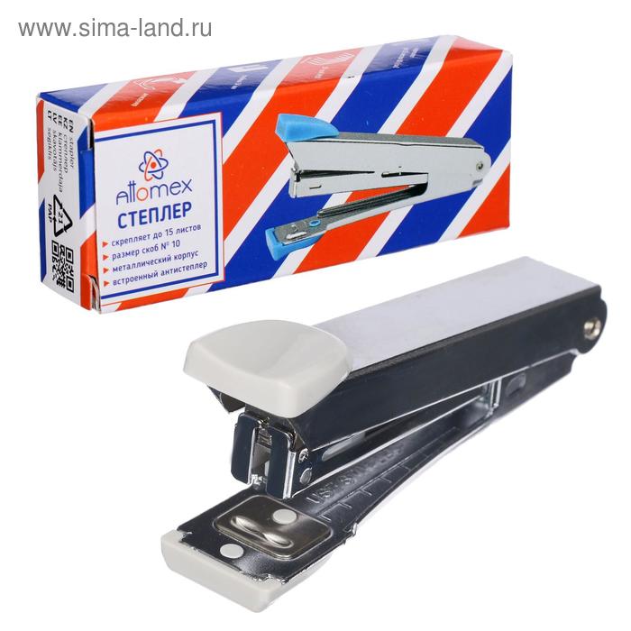Cтеплер №10 на 15 листов, Attomex, металлический корпус, с встроенным антистеплером, цвет серый
Cтеплер №10 на 15 листов, Attomex, металлический корпус, с встроенным антистеплером, цвет серый
