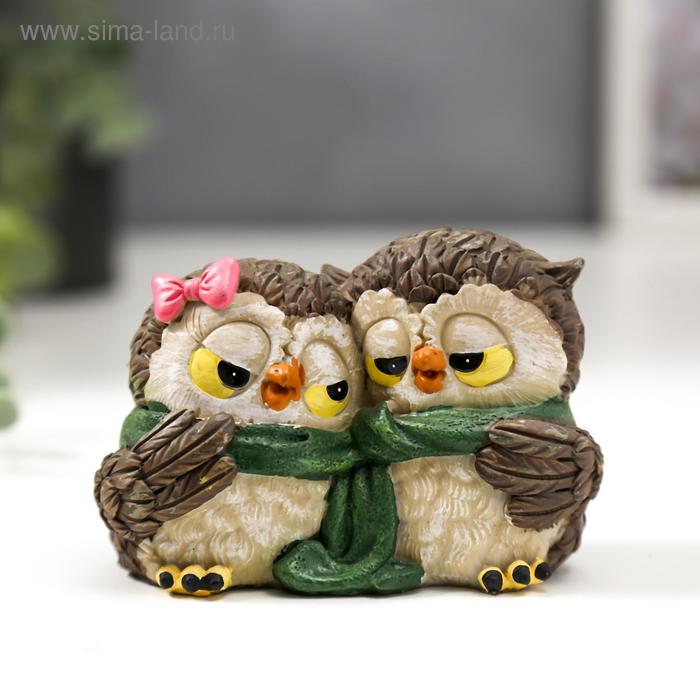 Сувенир полистоун "Парочка совят" 6,5х5,3х9,5 см