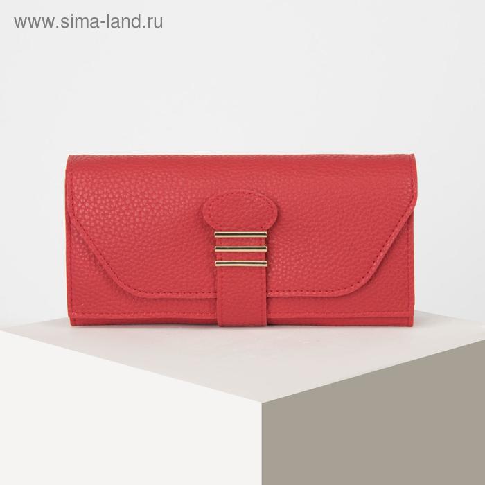 Кошелёк женский, 2 отдела на клапане, цвет красный 
Кошелёк женский, 2 отдела на клапане, цвет красный