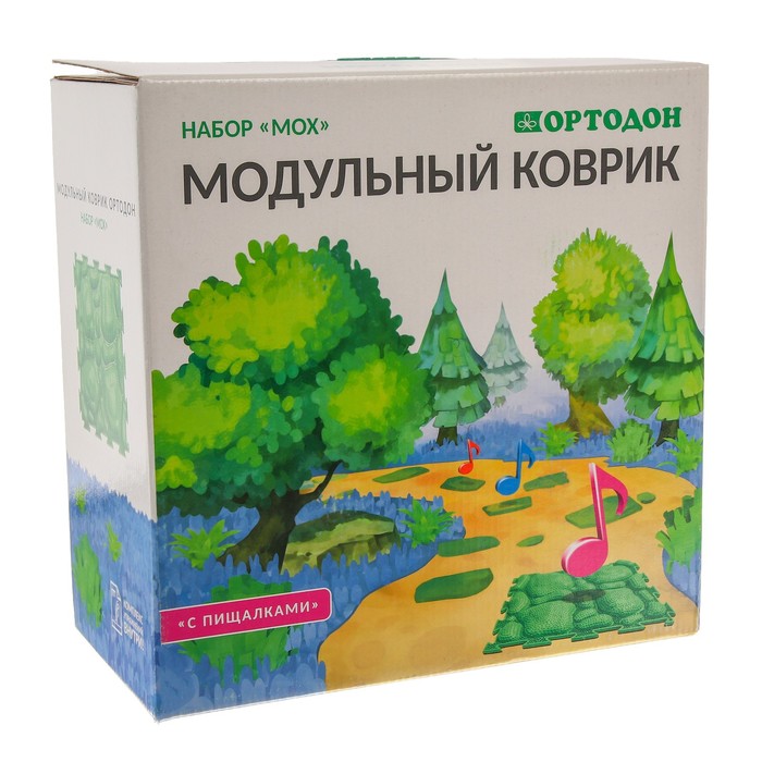 Модульный массажный коврик - пазл, Орто Набор «Мох» с пищалками, 6 модулей 
Модульный массажный коврик - пазл, Орто Набор «Мох» с пищалками, 6 модулей