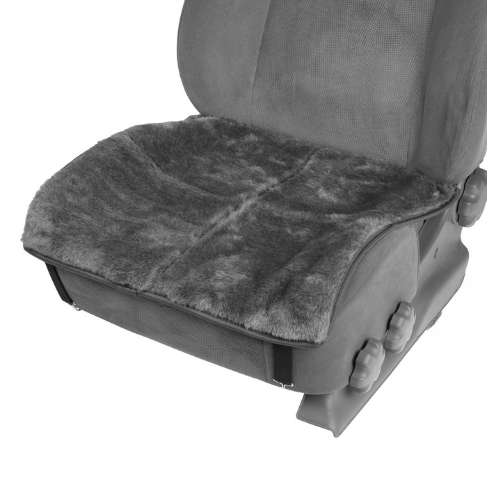 фото Накидка на переднее сиденье, натуральная шерсть, короткий ворс, серый