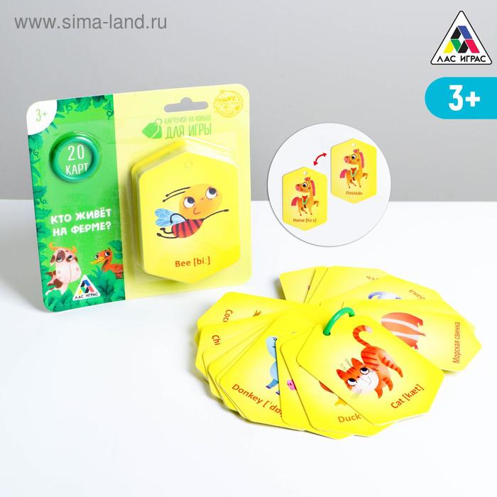 Карточки на кольце для изучения английского языка «Кто живёт на ферме», 3+ 
Карточки на кольце для изучения английского языка «Кто живёт на ферме», 3+