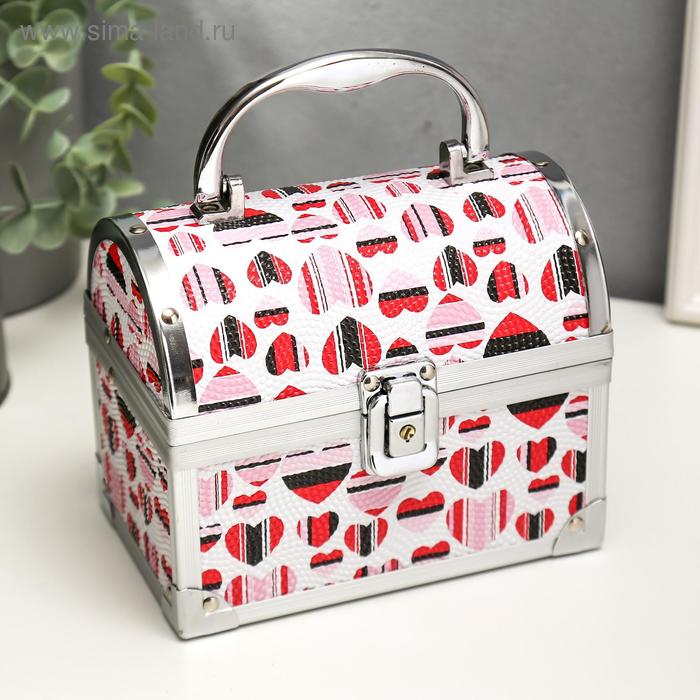 Шкатулка металлокаркас сундучок "Сердечки полосатые" 13х16,5х10,5 см 
Шкатулка металлокаркас сундучок "Сердечки полосатые" 13х16,5х10,5 см