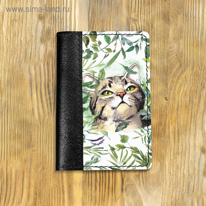 Обложка на паспорт комбинированная "Листья и кот" черная, белая вставка
Обложка на паспорт комбинированная "Листья и кот" черная, белая вставка
