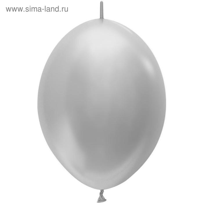 Шар латексный 6", линколун, перламутр серебро, набор 100 шт.