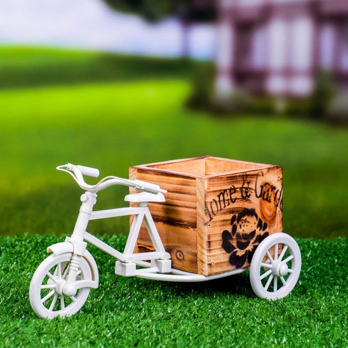 фото Кашпо-велосипед, белый take it easy