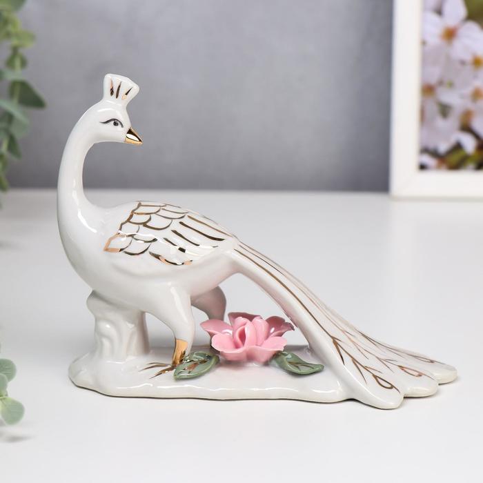 Сувенир керамика "Белый павлин с розовым цветком" 12,5х15,5х7 см
Сувенир керамика "Белый павлин с розовым цветком" 12,5х15,5х7 см