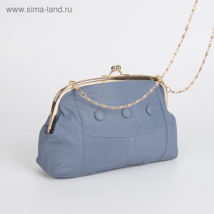фото Клатч-косметичка, отдел на фермуаре, наружный карман, цвет голубой