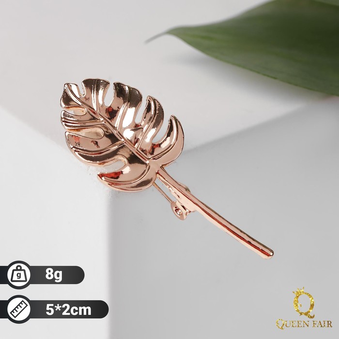 Брошь "Лист" монстеры, цвет, золото 
Брошь "Лист" монстеры, цвет, золото