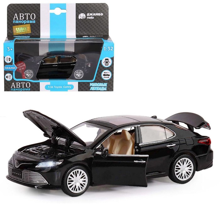 Машина металлическая Toyota Camry, 1:32,инерц, световые и звуковые эффекты, открываются двери, цвет чёрный
Машина металлическая Toyota Camry, 1:32,инерц, световые и звуковые эффекты, открываются двери, цвет чёрный