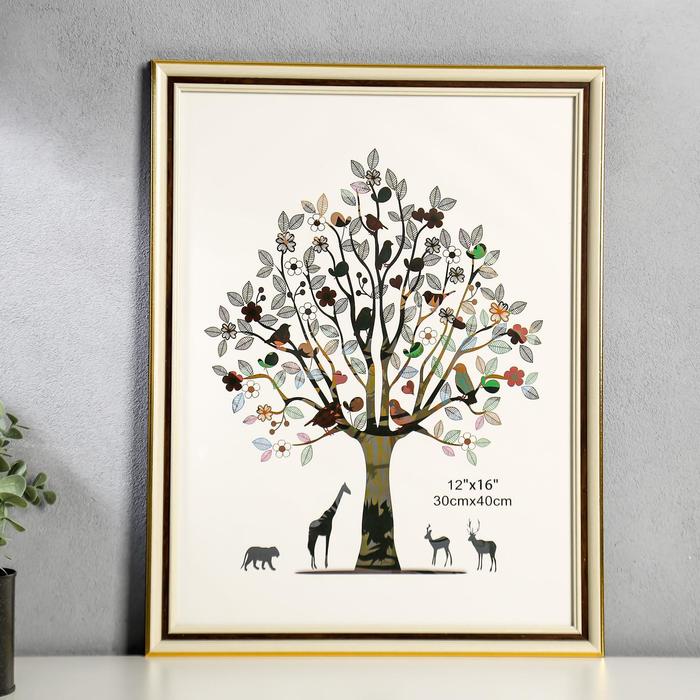 Фоторамка пластик 30х40 см "Инь-Ян" беж с золотой и коричневой полосой 44х34 см
Фоторамка пластик 30х40 см "Инь-Ян" беж с золотой и коричневой полосой 44х34 см