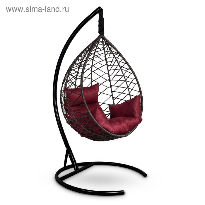 Подвесное кресло Alicante коричневое, бордовая подушка, стойка
Подвесное кресло Alicante коричневое, бордовая подушка, стойка