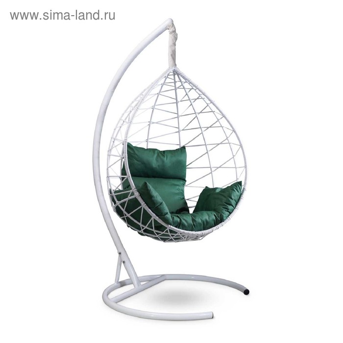 Подвесное кресло Alicante белое зеленая подушка, стойка
Подвесное кресло Alicante белое зеленая подушка, стойка