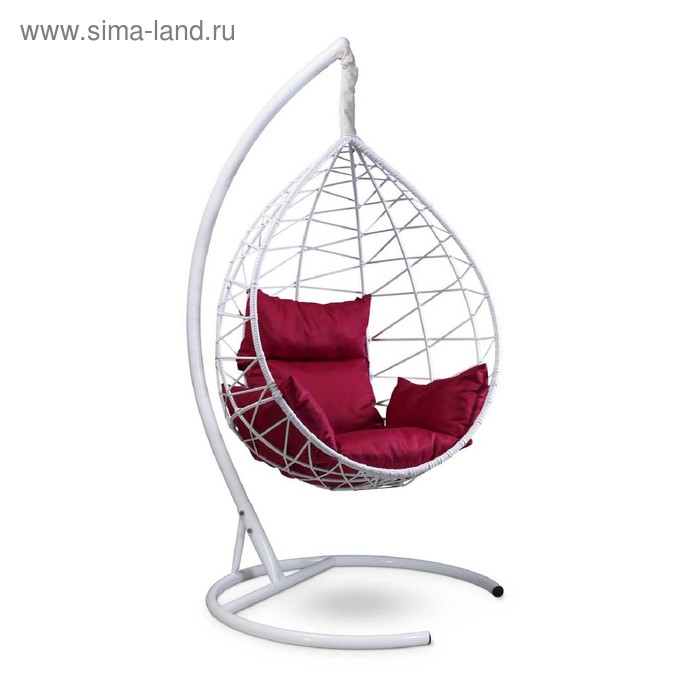 Подвесное кресло Alicante белое, бордовая подушка, стойка
Подвесное кресло Alicante белое, бордовая подушка, стойка