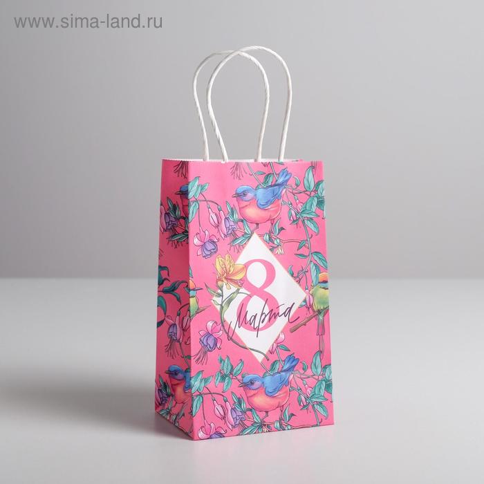 Пакет подарочный крафт «С 8 марта», 12 × 21 × 9 см
Пакет подарочный крафт «С 8 марта», 12 × 21 × 9 см