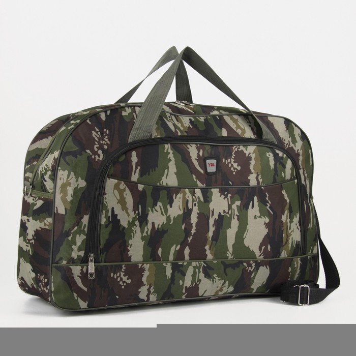 Сумка дорожная на молнии, наружный карман, длинный ремень, цвет зелёный/камуфляж 
Сумка дорожная на молнии, наружный карман, длинный ремень, цвет зелёный/камуфляж